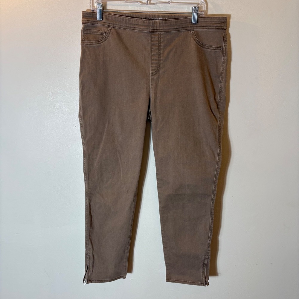 Chico's Perfect Stretch Girlfriend Slim Leg Ankle Pants Womens 1.5 Brown